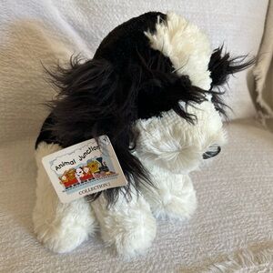 NWT Animal Junction Sophie Border Collie Black and White Plush Dog